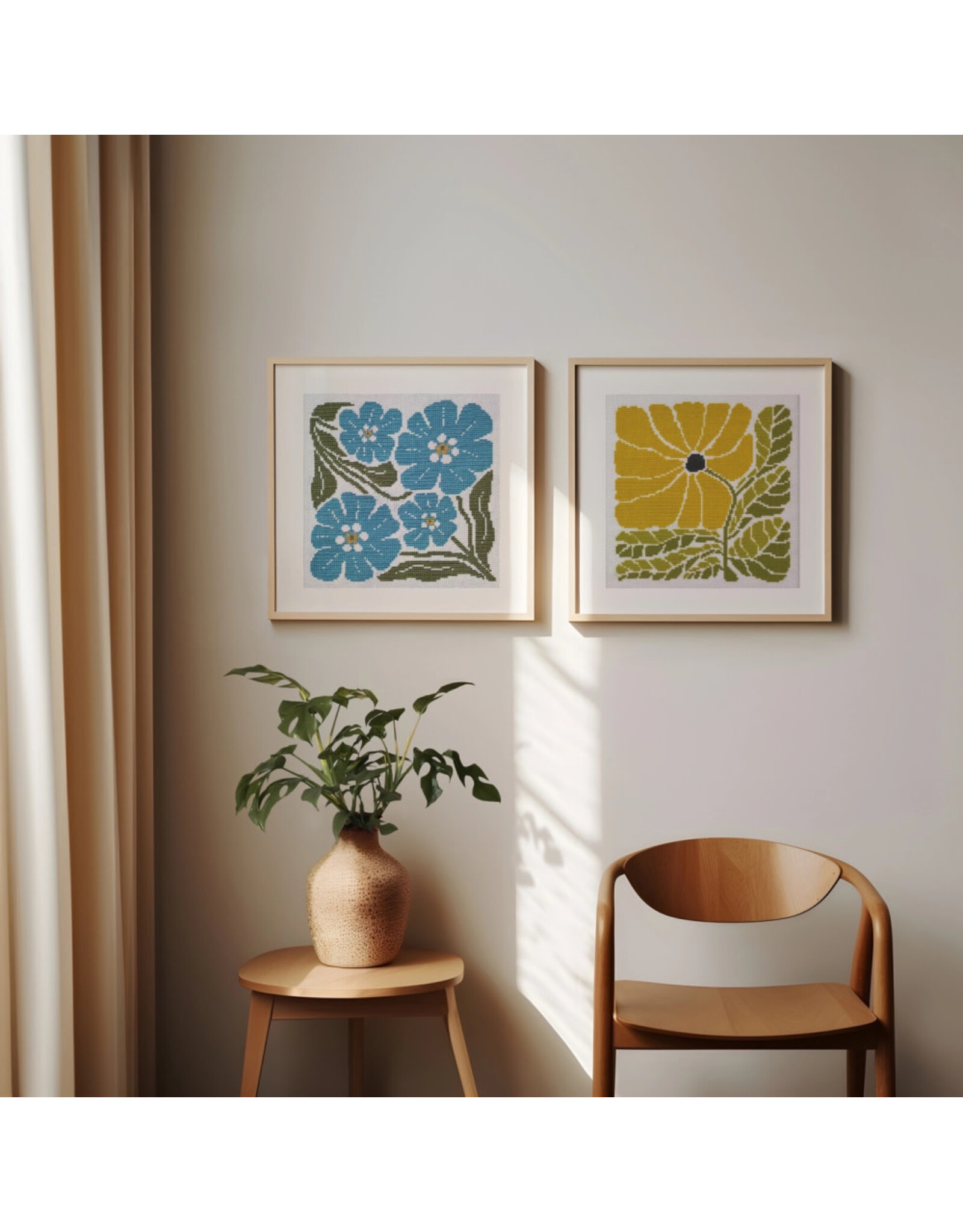 budgiegoods Forget Me Not Cross Stitch Kit by budgiegoods