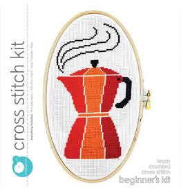 budgiegoods Moka Pot Cross Stitch Kit by budgiegoods