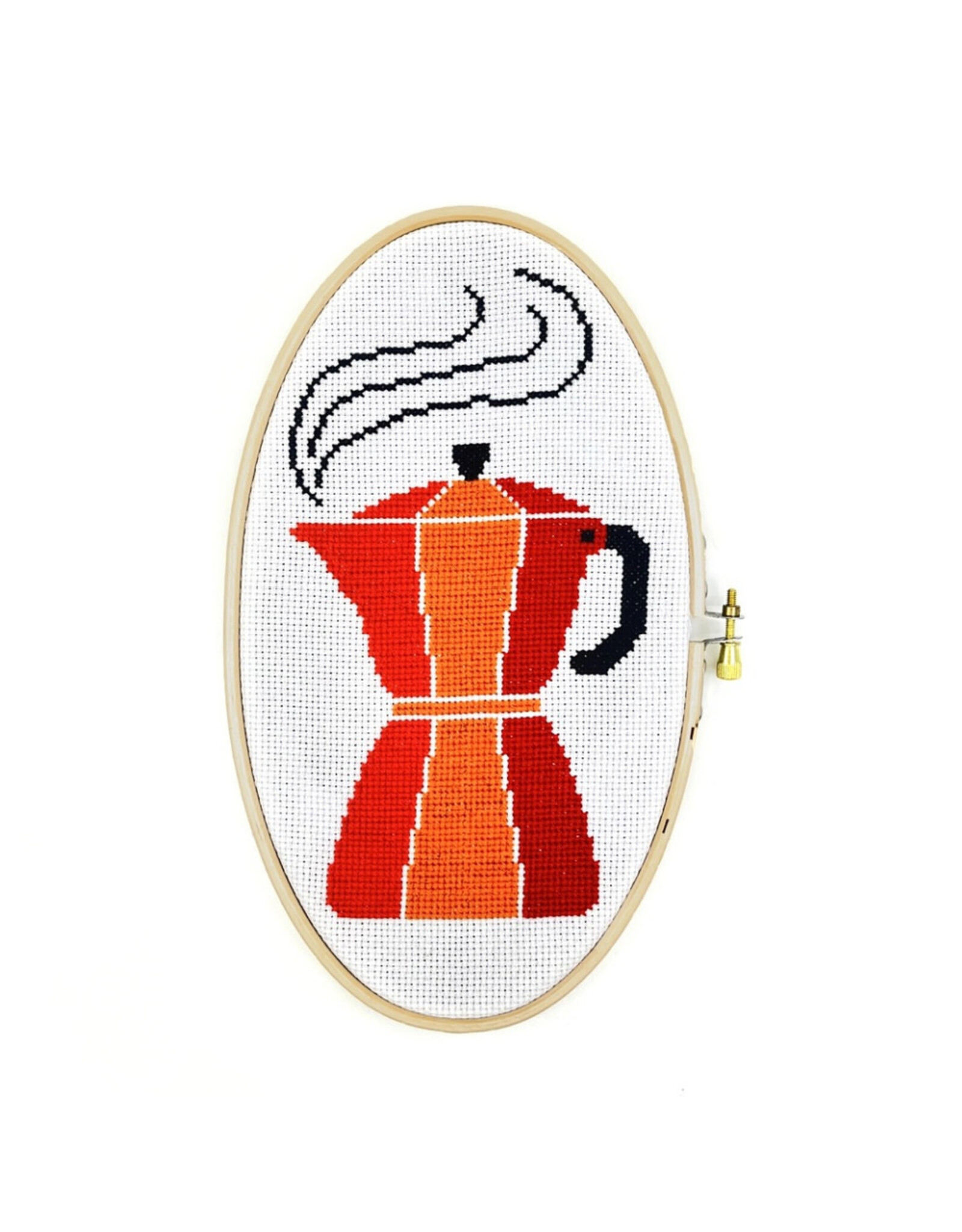 budgiegoods Moka Pot Cross Stitch Kit by budgiegoods
