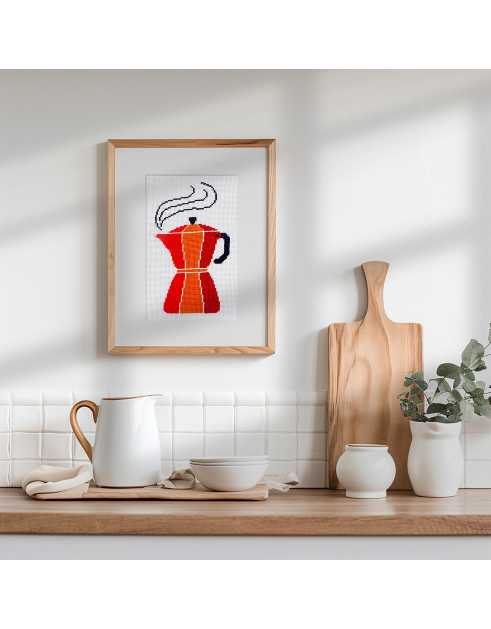 budgiegoods Moka Pot Cross Stitch Kit by budgiegoods