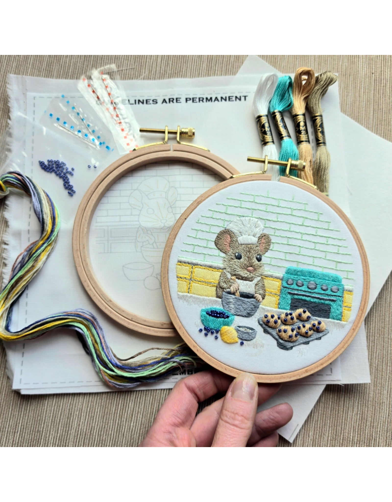 Jessica Long Embroidery The Muffin Mouse, Embroidery Kit