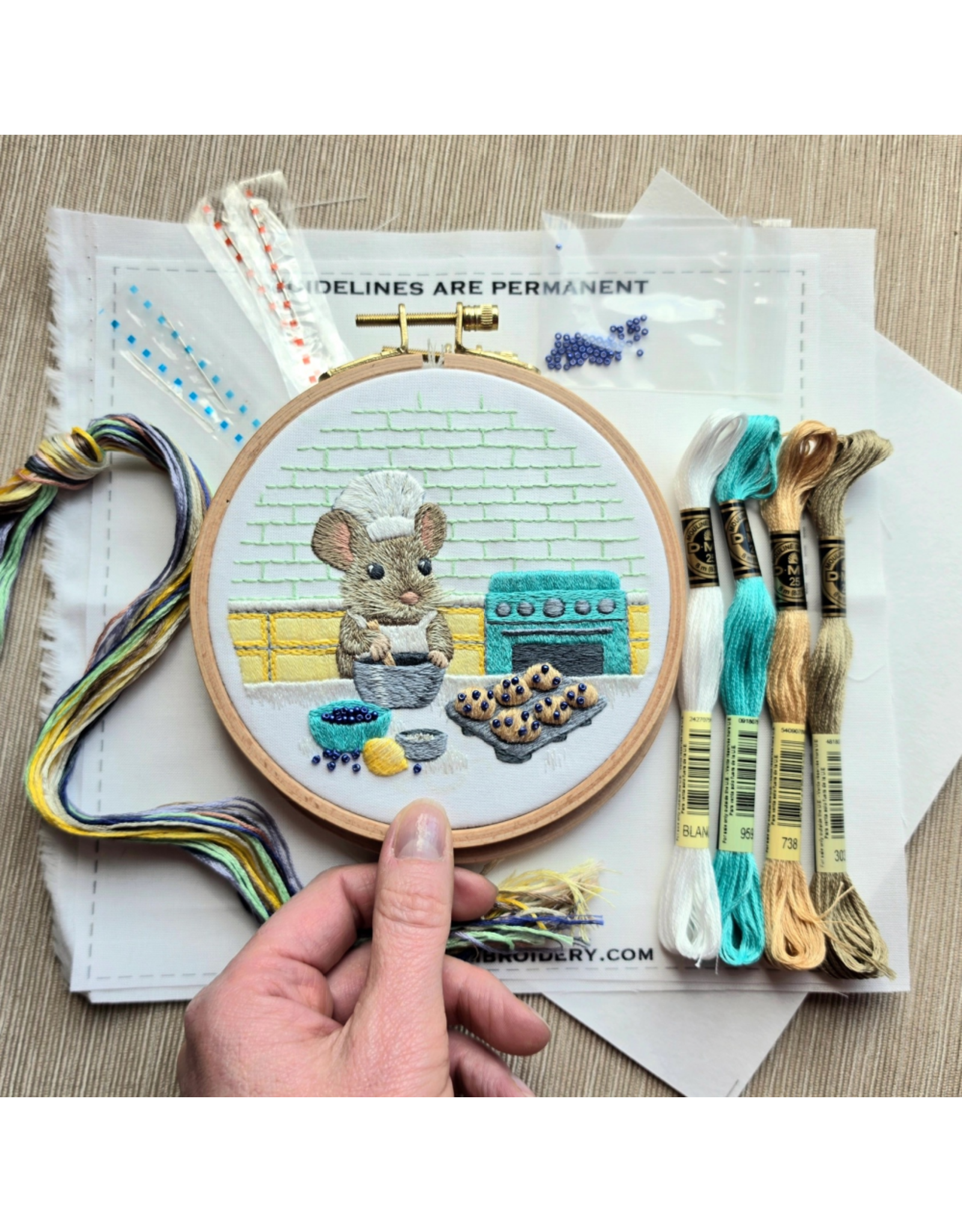 Jessica Long Embroidery The Muffin Mouse, Embroidery Kit