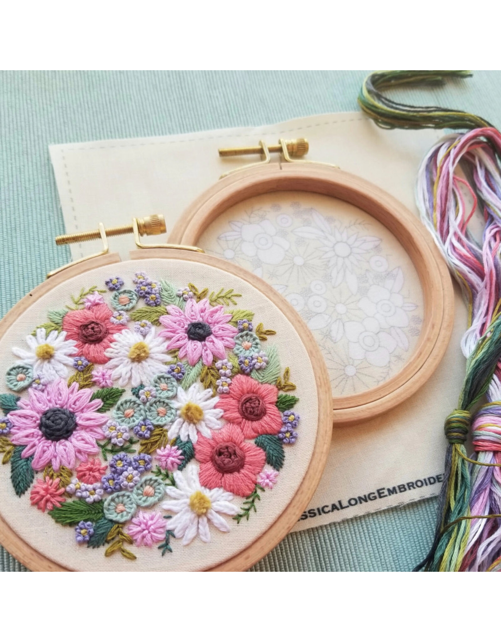 Jessica Long Embroidery Wildflower Sampler, Embroidery Kit
