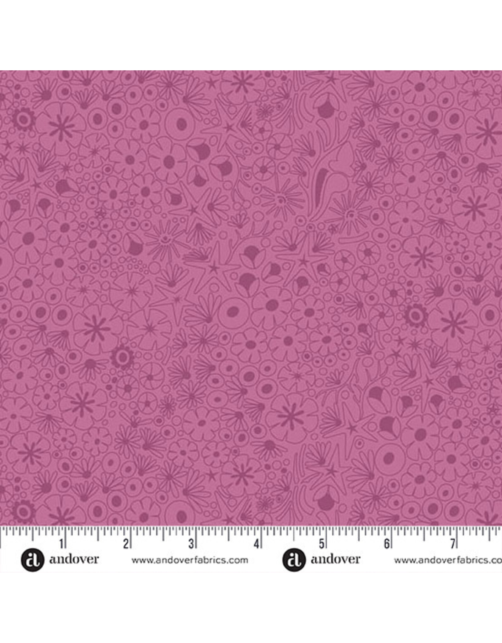 Alison Glass Color Camp Bloom, Shallows in Muted Peony, Fabric Half-Yards