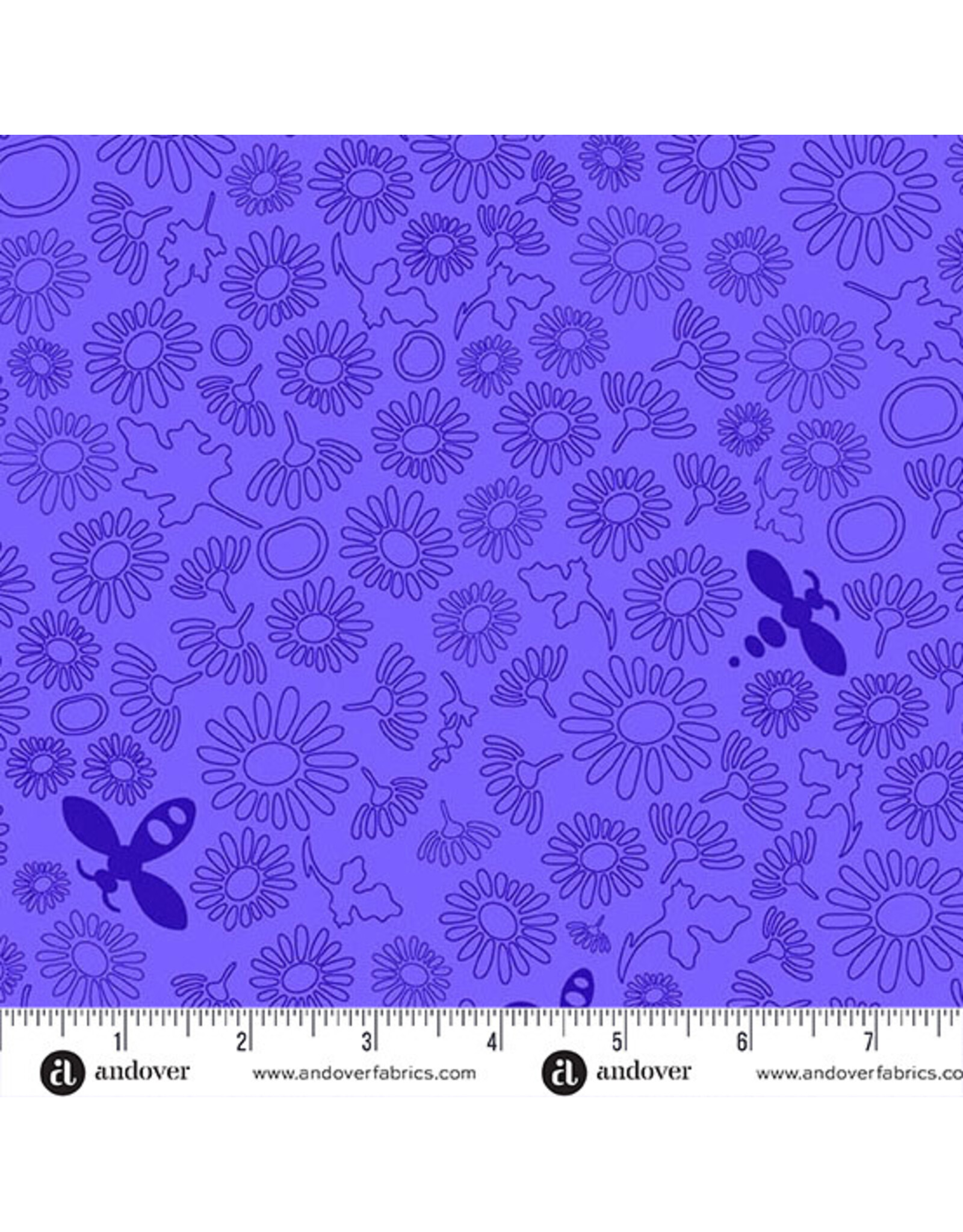 PD's Alison Glass Collection Color Camp Dusk, Bee in Violet, Dinner Napkin