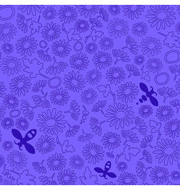 Alison Glass Color Camp Dusk, Bee in Violet, Fabric Half-Yards