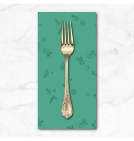 PD's Alison Glass Collection Color Camp Grove, Sprig in Muted Teal, Dinner Napkin