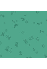 Alison Glass Color Camp Grove, Sprig in Muted Teal, Fabric Half-Yards