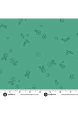 Alison Glass Color Camp Grove, Sprig in Muted Teal, Fabric Half-Yards