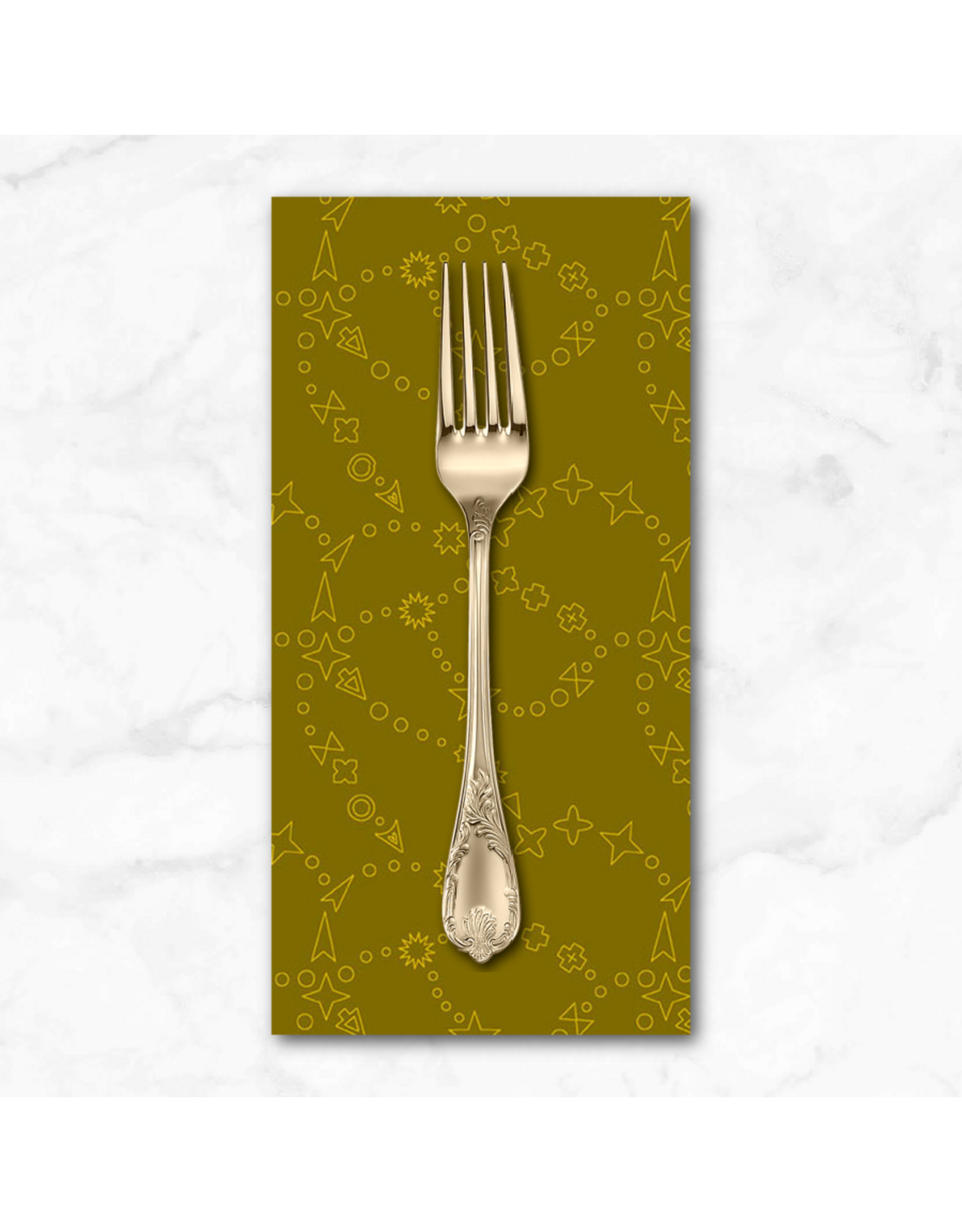 PD's Alison Glass Collection Color Camp Grove, Trailmap in Dark Gold, Dinner Napkin