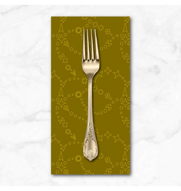 PD's Alison Glass Collection Color Camp Grove, Trailmap in Dark Gold, Dinner Napkin