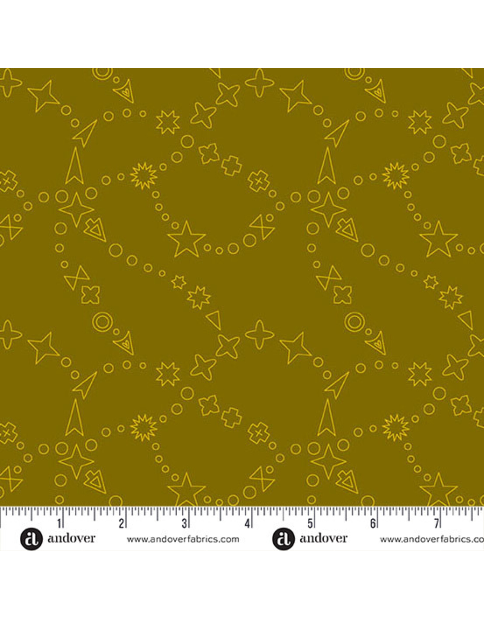 PD's Alison Glass Collection Color Camp Grove, Trailmap in Dark Gold, Dinner Napkin