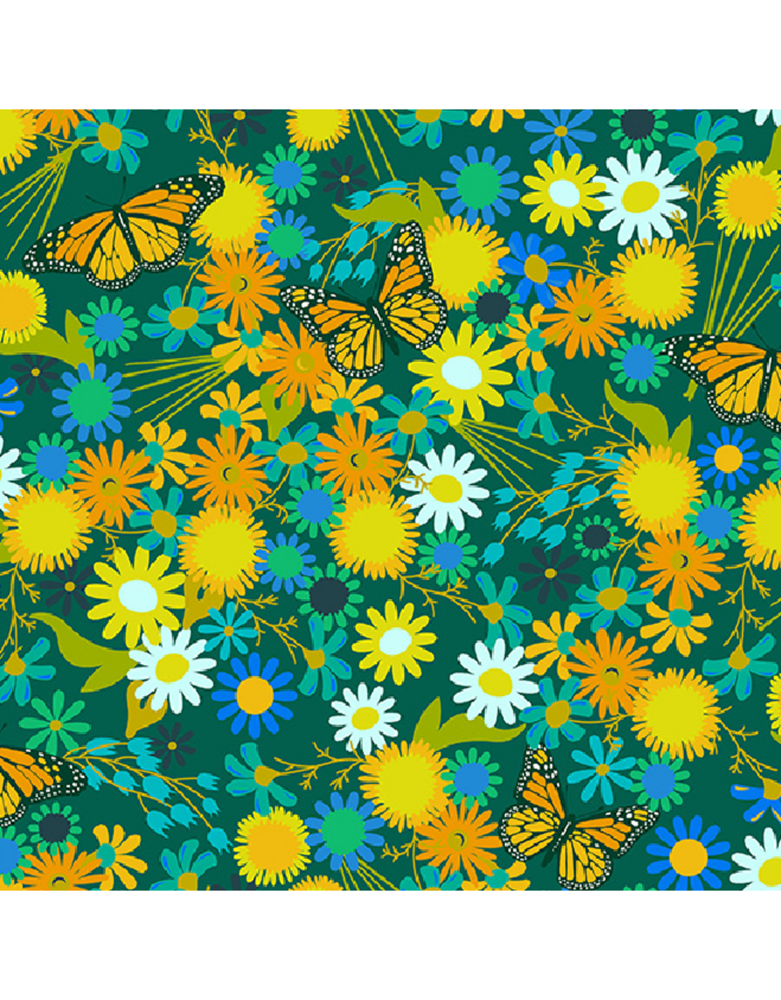Alison Glass 108" Quilt Backs, Redwood, Monarch in Grove, Fabric Half-Yards