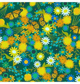 Alison Glass 108" Quilt Backs, Redwood, Monarch in Grove, Fabric Half-Yards