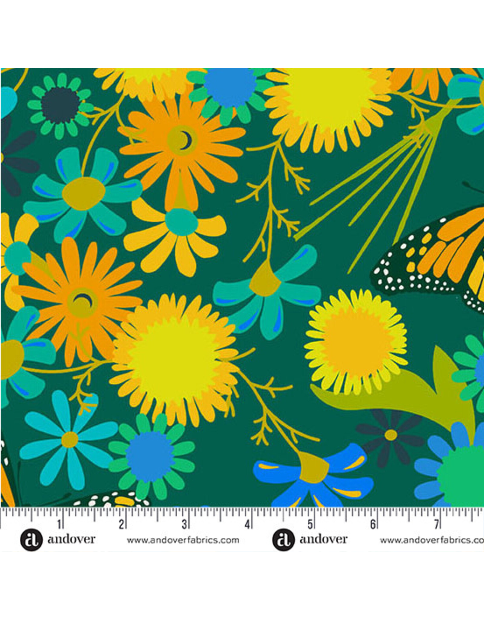 Alison Glass 108" Quilt Backs, Redwood, Monarch in Grove, Fabric Half-Yards