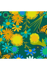 Alison Glass 108" Quilt Backs, Redwood, Monarch in Grove, Fabric Half-Yards