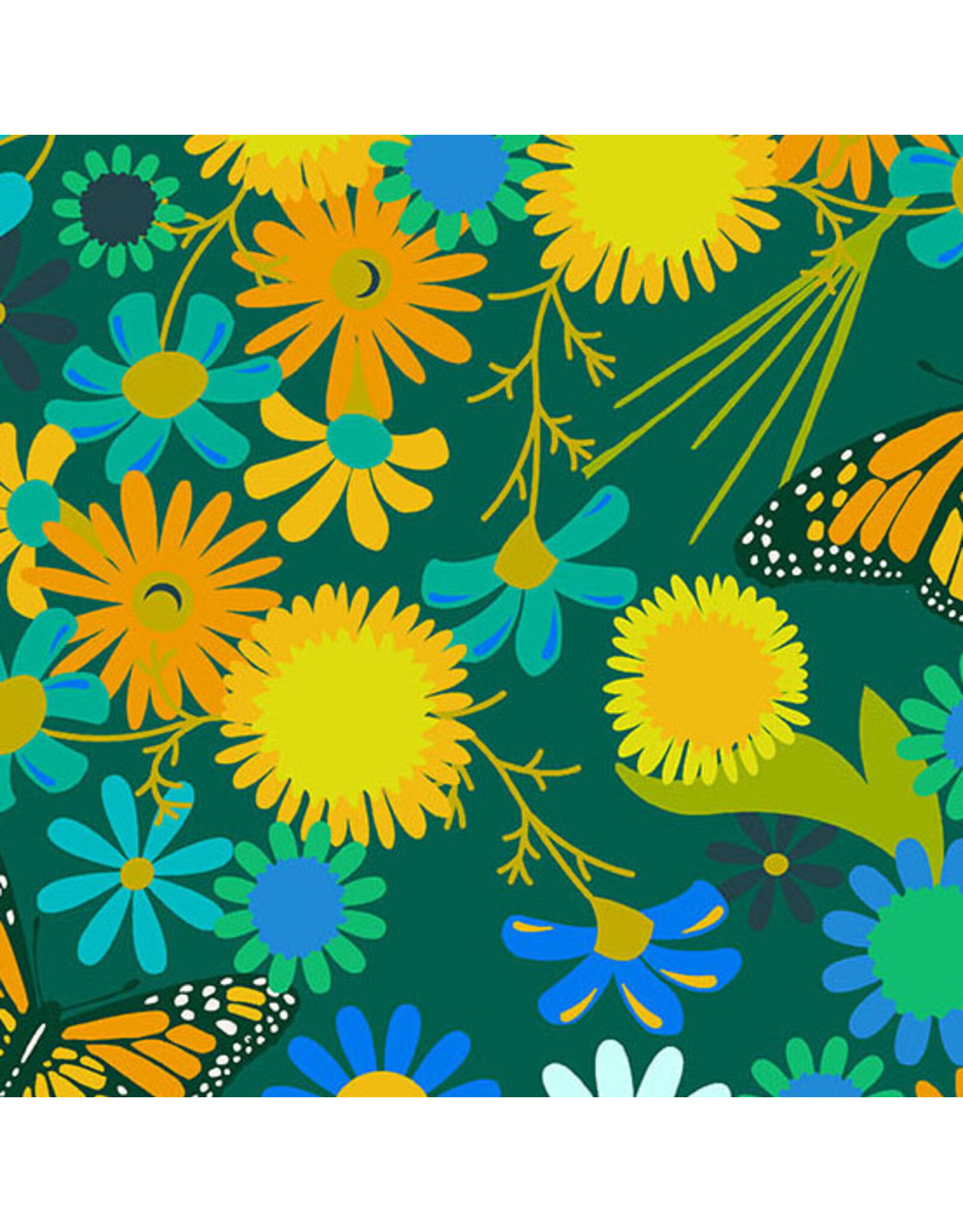 Alison Glass 108" Quilt Backs, Redwood, Monarch in Grove, Fabric Half-Yards