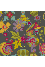 Alison Glass 108" Quilt Backs, Redwood, Mural in Charcoal, Fabric Half-Yards