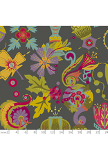 Alison Glass 108" Quilt Backs, Redwood, Mural in Charcoal, Fabric Half-Yards
