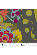 Alison Glass 108" Quilt Backs, Redwood, Mural in Charcoal, Fabric Half-Yards