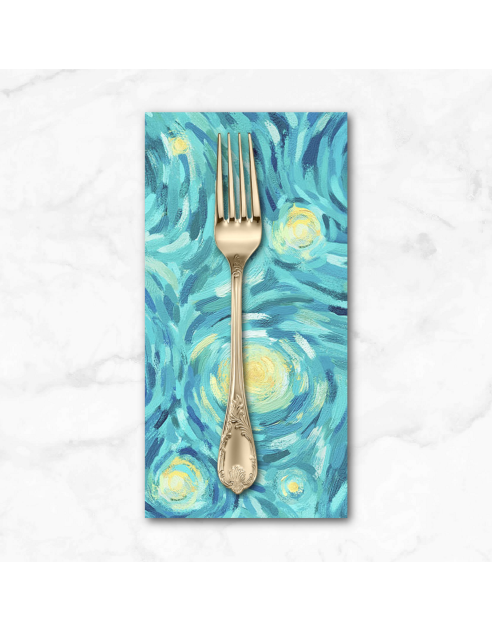 PD's Northcott Collection Starry Night, Night Sky in Teal, Dinner Napkin