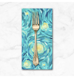PD's Northcott Collection Starry Night, Night Sky in Teal, Dinner Napkin