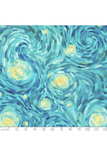 PD's Northcott Collection Starry Night, Night Sky in Teal, Dinner Napkin