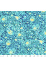 PD's Northcott Collection Starry Night, Night Sky in Teal, Dinner Napkin