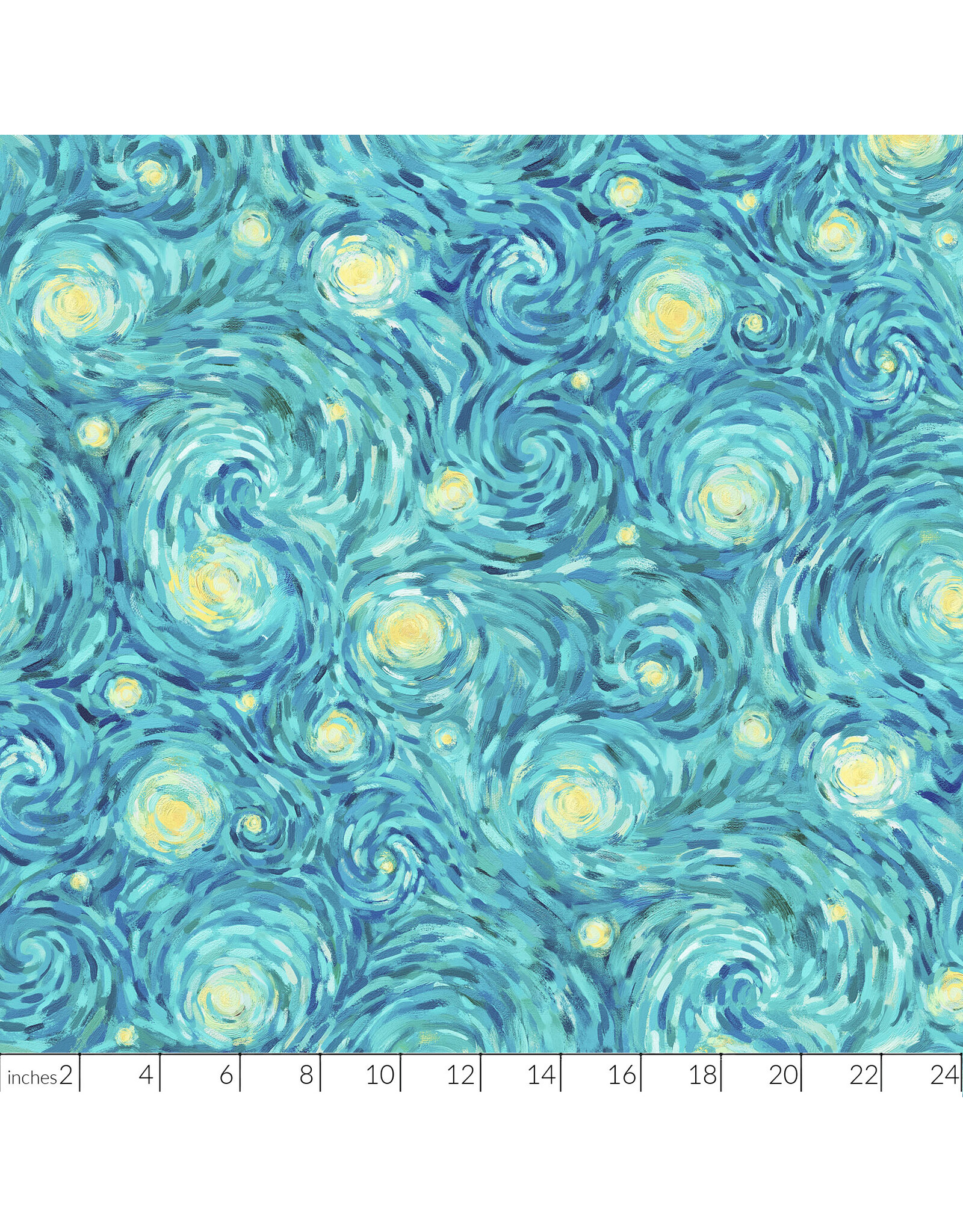 PD's Northcott Collection Starry Night, Night Sky in Teal, Dinner Napkin