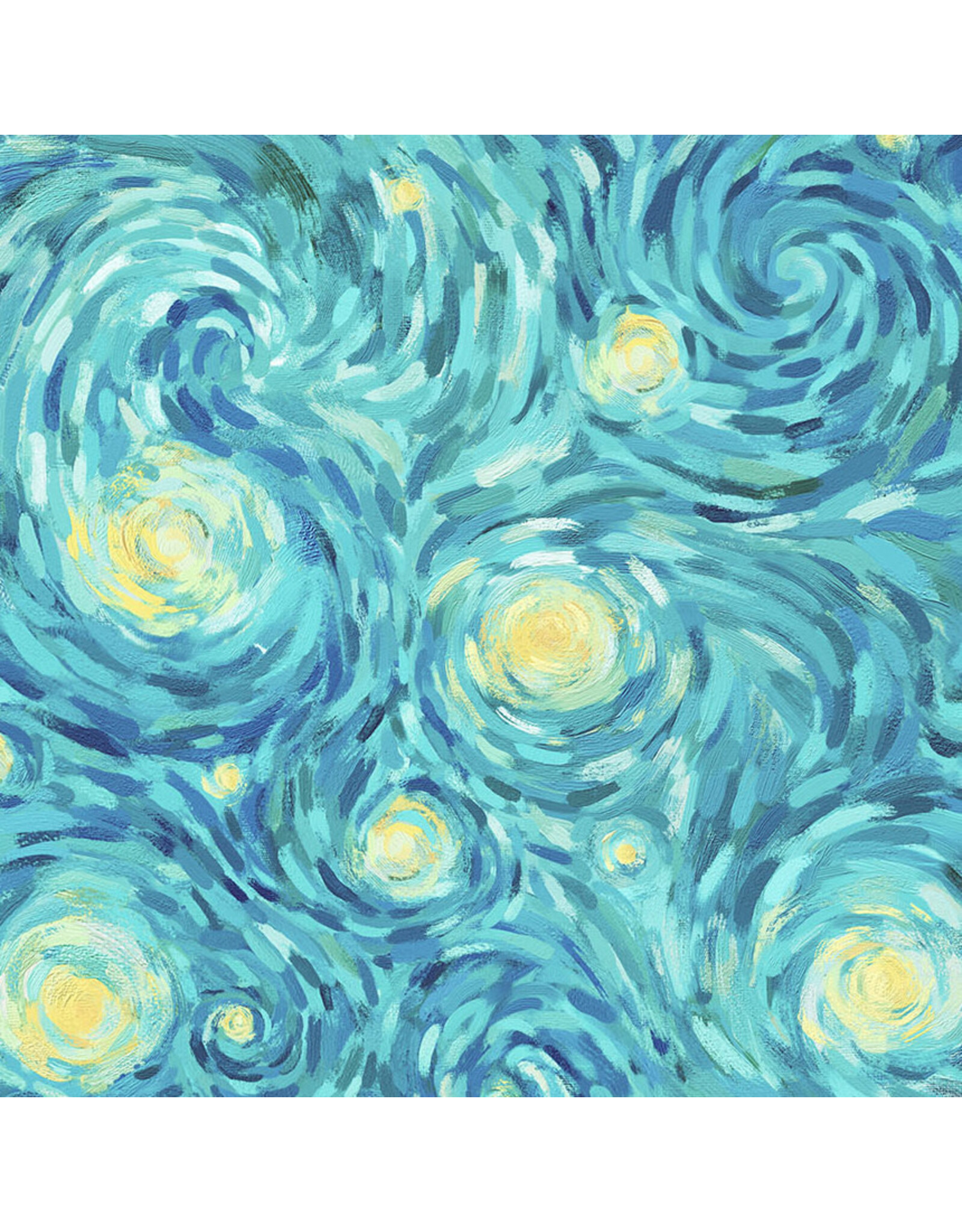 Northcott Starry Night, Night Sky in Teal, Fabric Half-Yards