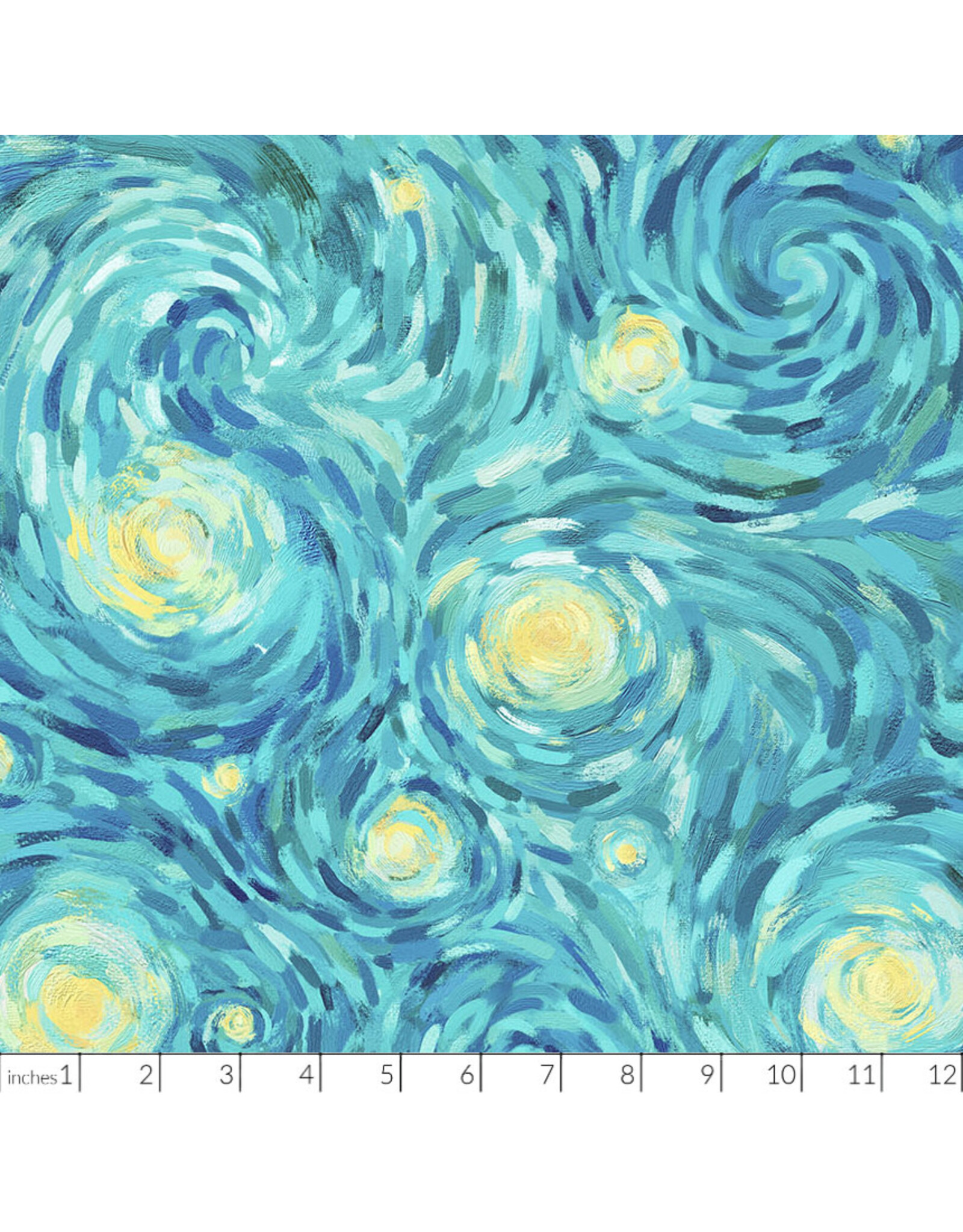 Northcott Starry Night, Night Sky in Teal, Fabric Half-Yards