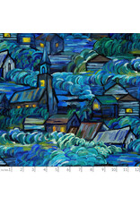 PD's Northcott Collection Starry Night, Scenic in Dark Blue, Dinner Napkin