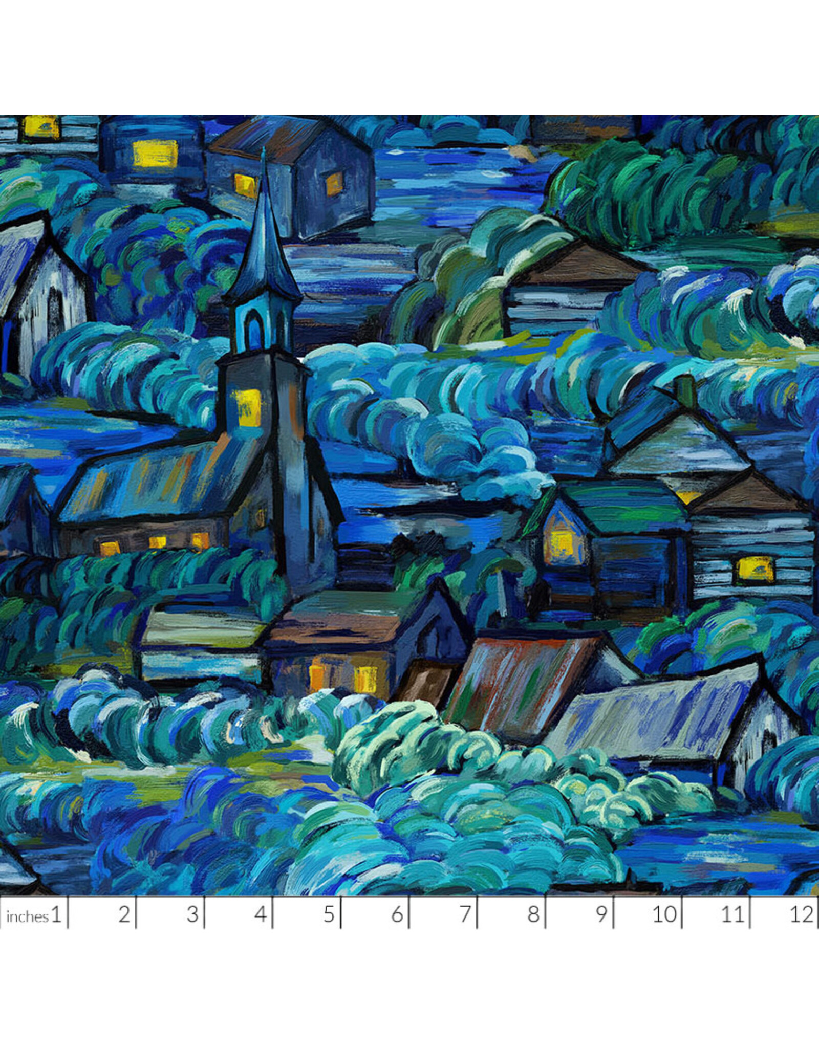 PD's Northcott Collection Starry Night, Scenic in Dark Blue, Dinner Napkin