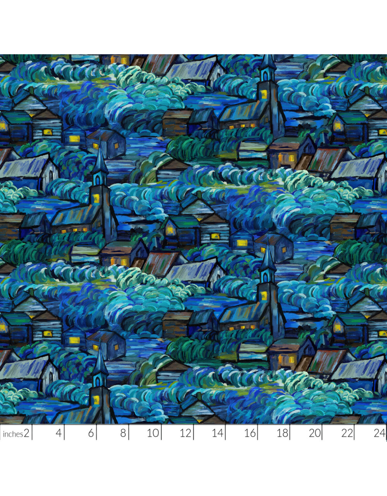 PD's Northcott Collection Starry Night, Scenic in Dark Blue, Dinner Napkin