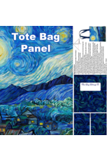 Figo Starry Night, Tote Bag Panel in Dark Blue Canvas, 24" x 43" Panel