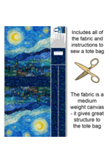 Figo Starry Night, Tote Bag Panel in Dark Blue Canvas, 24" x 43" Panel