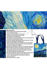 Figo Starry Night, Tote Bag Panel in Dark Blue Canvas, 24" x 43" Panel