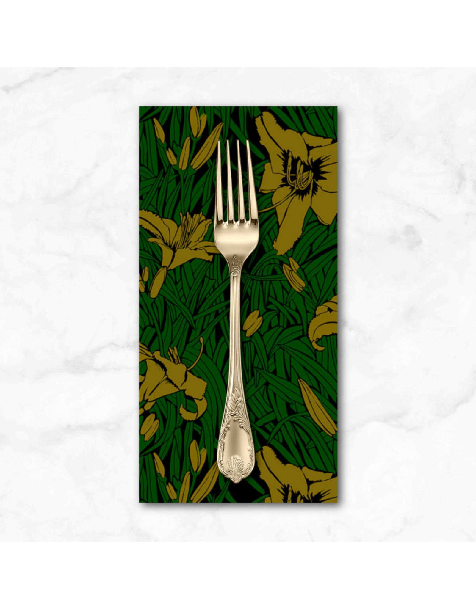PD's Anna Maria Collection Clean Cut, Fringe in Gilded, Dinner Napkin