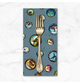 PD's Riley Blake Collection National Parks, Emblems in Blue, Dinner Napkin