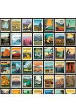 Riley Blake Fabrics National Parks, Posters in Black, Fabric Half-Yards