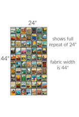 Riley Blake Fabrics National Parks, Posters in Black, Fabric Half-Yards