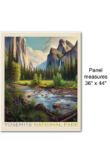Riley Blake Fabrics National Parks, Yosemite Poster Panel, Digitally Printed, 36x44"  Fabric Panel