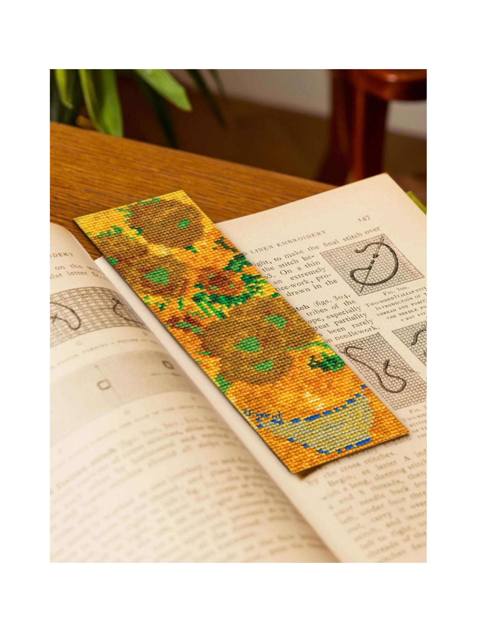 DMC Sunflowers by van Gogh, Cross Stitch Bookmark Kit