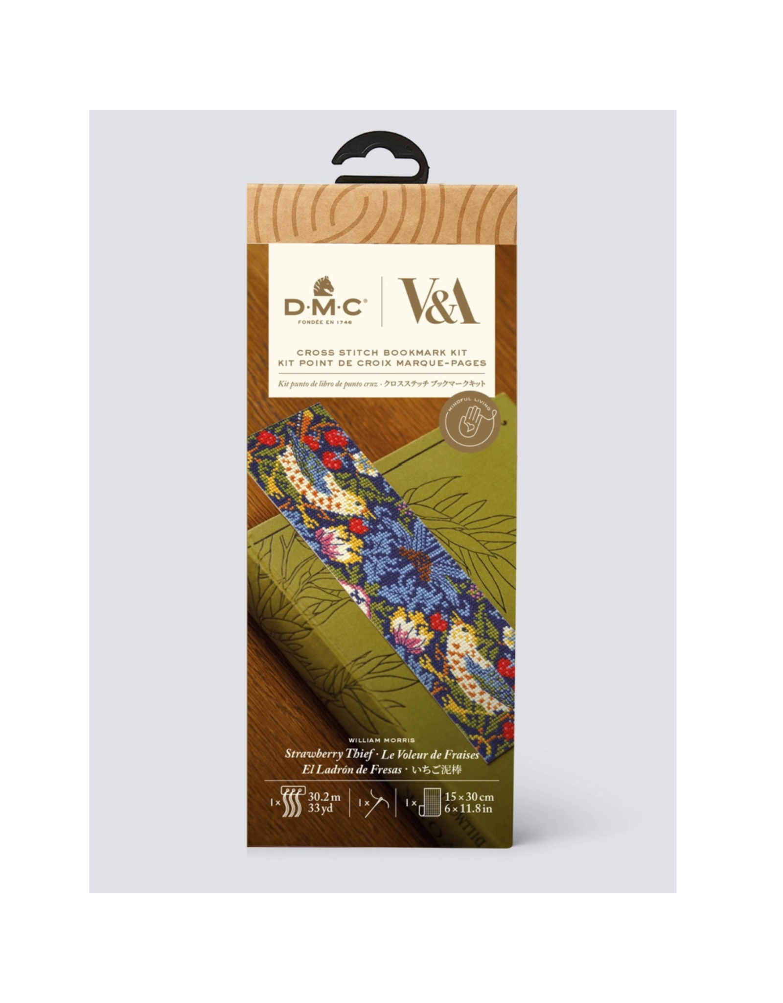 DMC Strawberry Thief by William Morris,  Cross Stitch Bookmark Kit