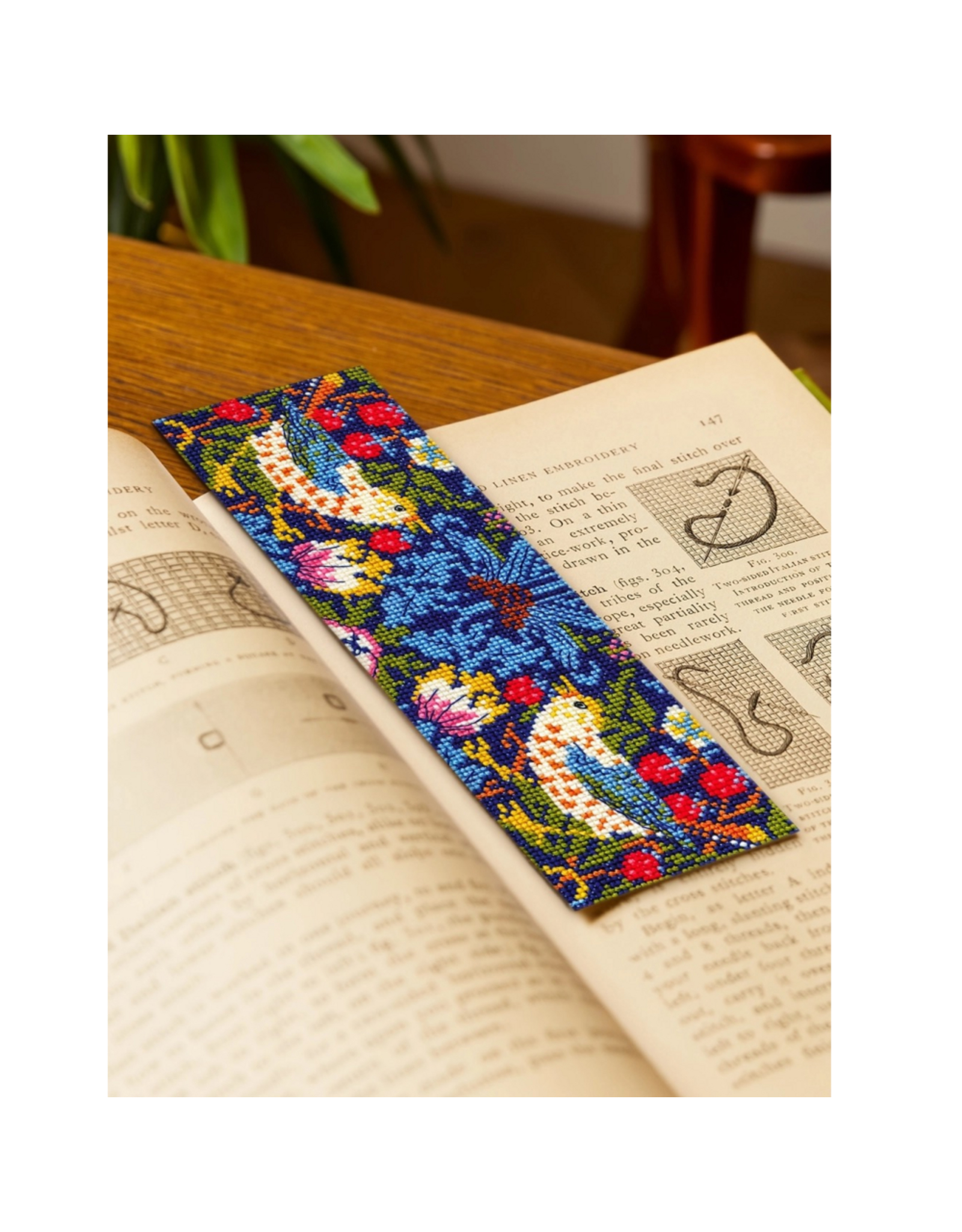 DMC Strawberry Thief by William Morris,  Cross Stitch Bookmark Kit