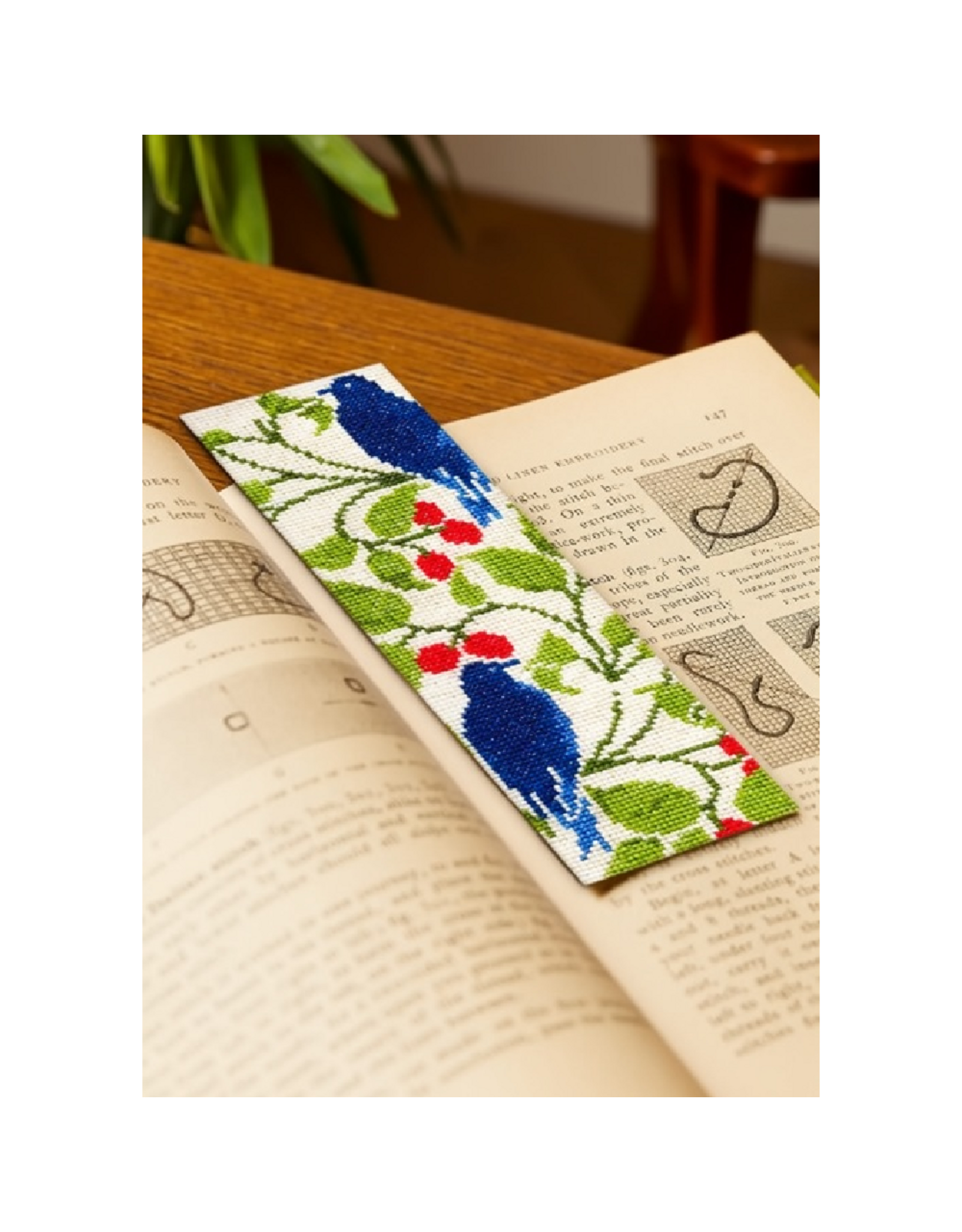 DMC Bird and Berry by C.F.A Voysey, Cross Stitch Bookmark Kit