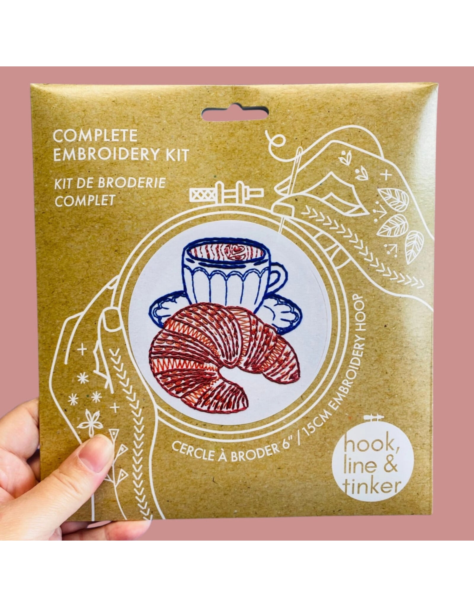 Hook, Line & Tinker Croissant,  Embroidery Kit