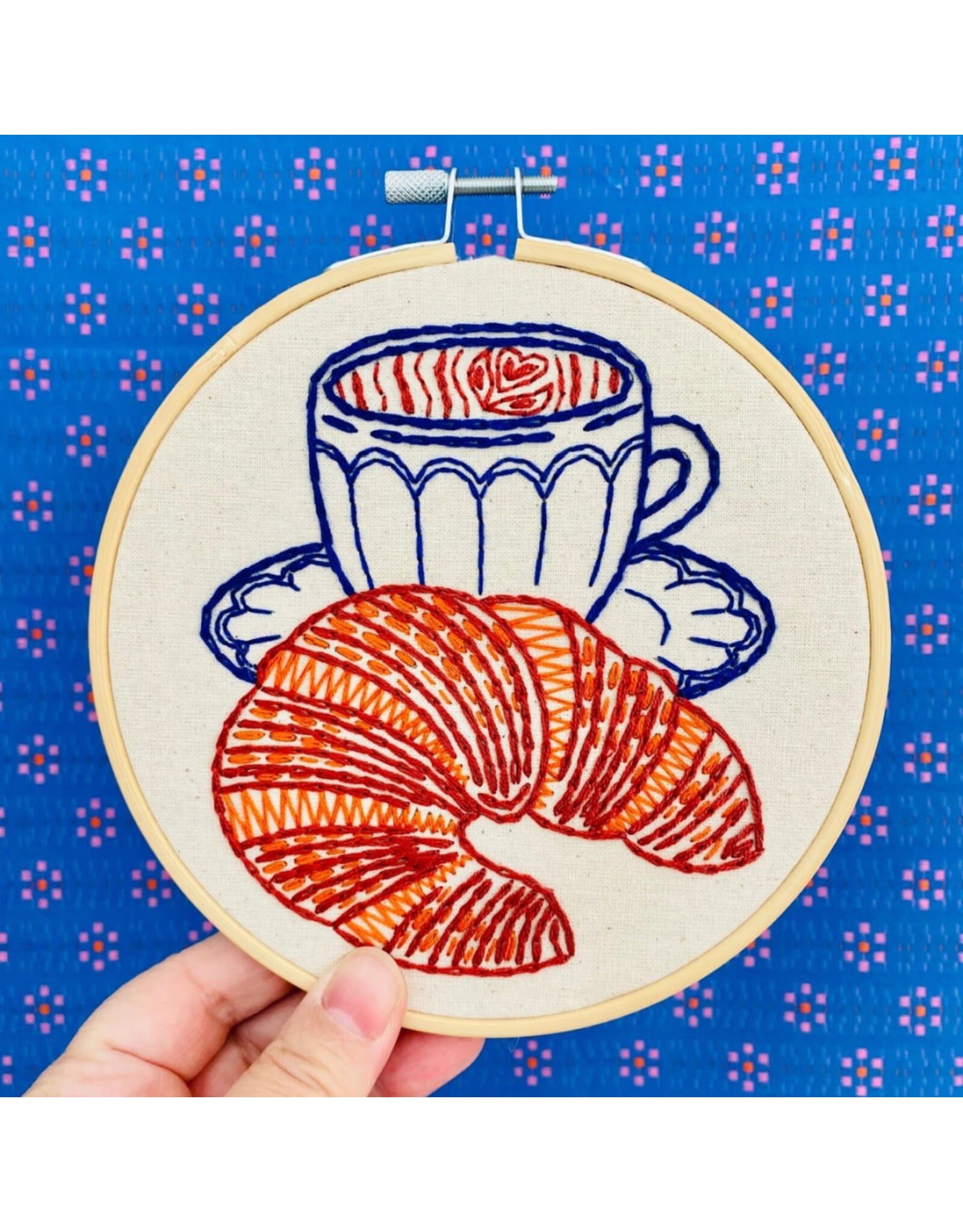 Hook, Line & Tinker Croissant,  Embroidery Kit
