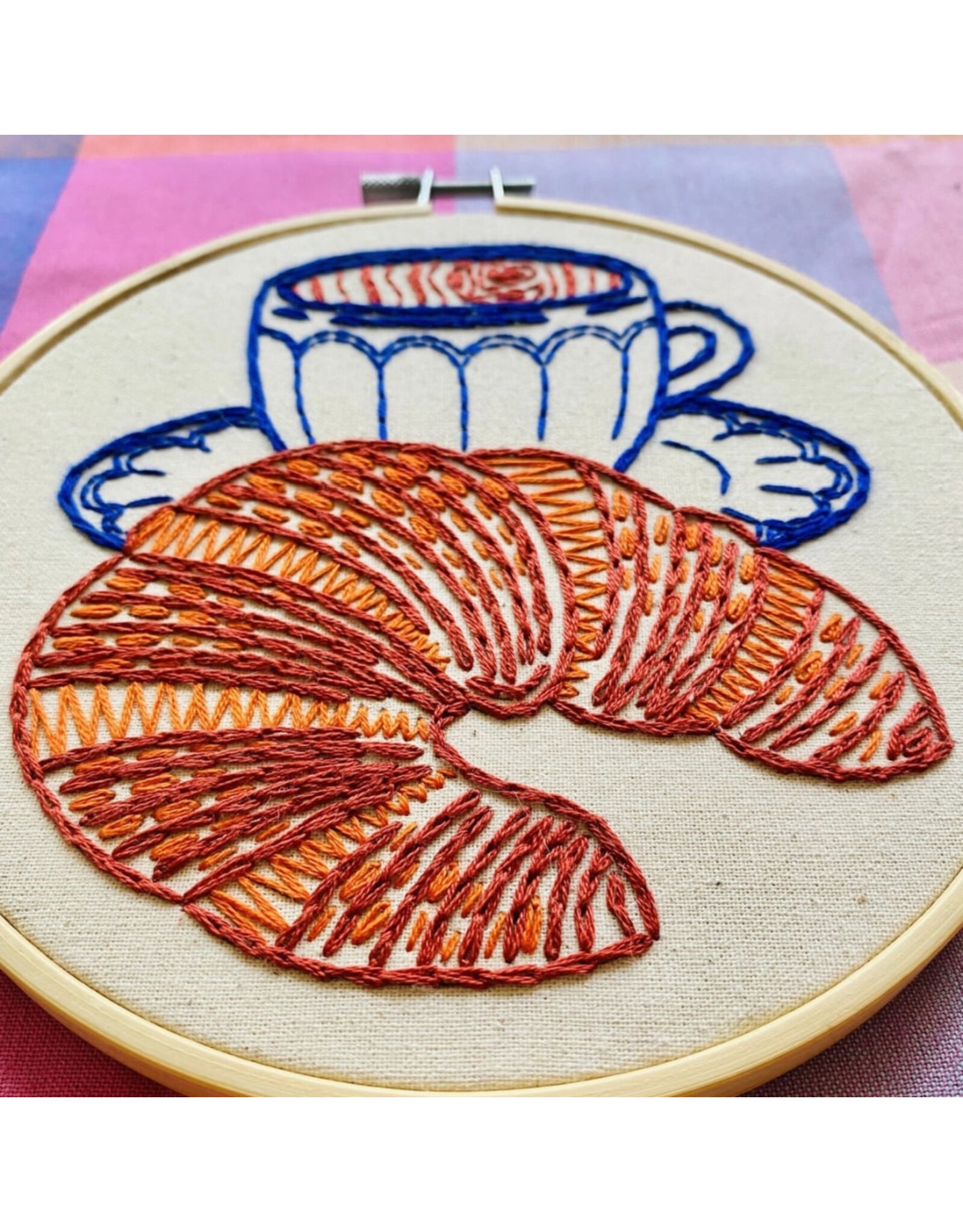 Hook, Line & Tinker Croissant,  Embroidery Kit