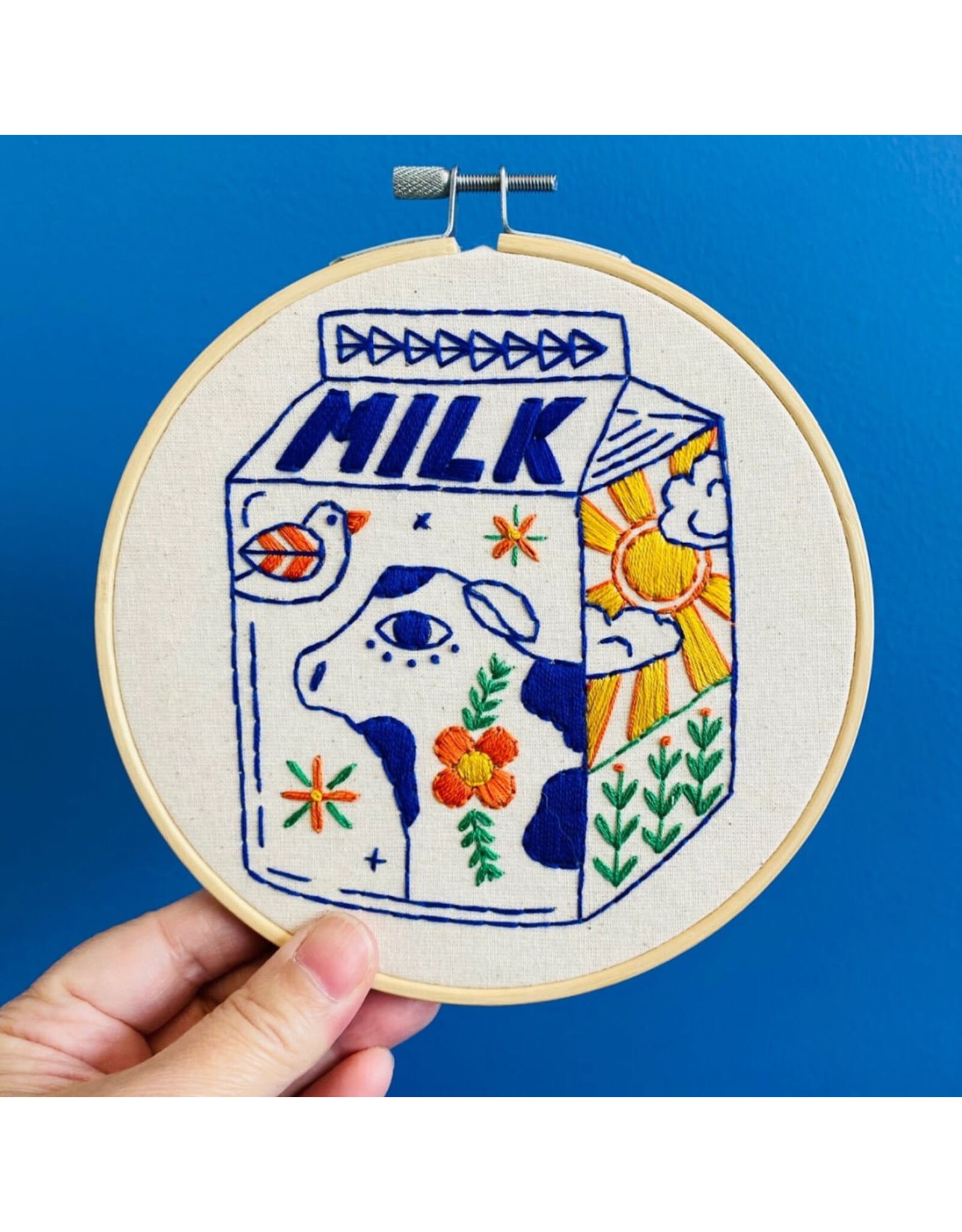 Hook, Line & Tinker Milk,  Embroidery Kit